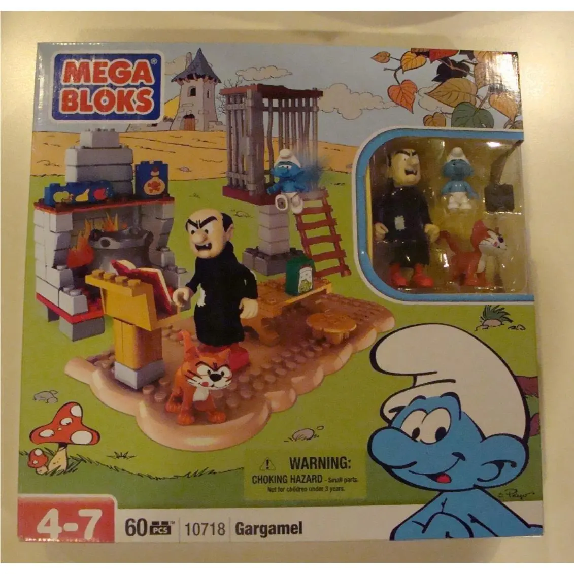 Very Rare 2012 Mega Bloks Smurfs Gargamel Azrael Set 10718..60 Pcs..sealed