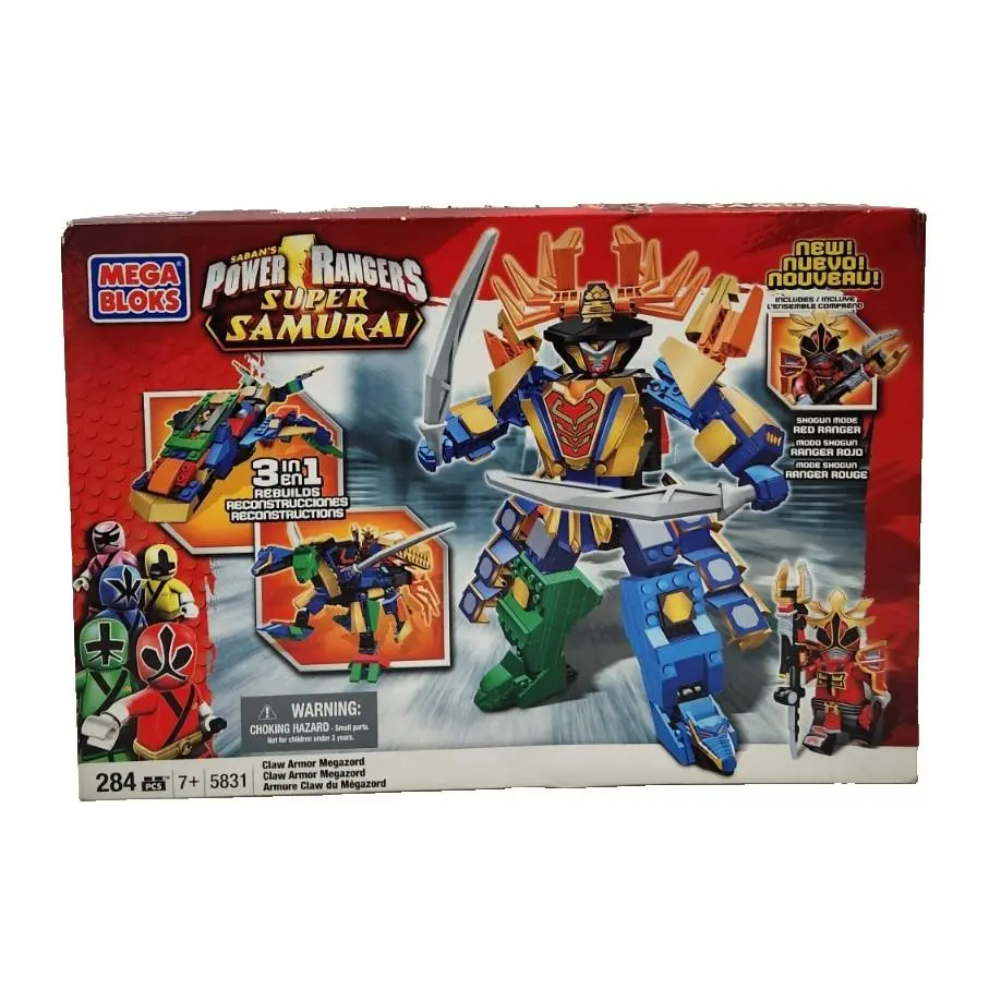 Mega Bloks Power Rangers Super Samurai Claw Armor Megazord 5831 Rare 284pc