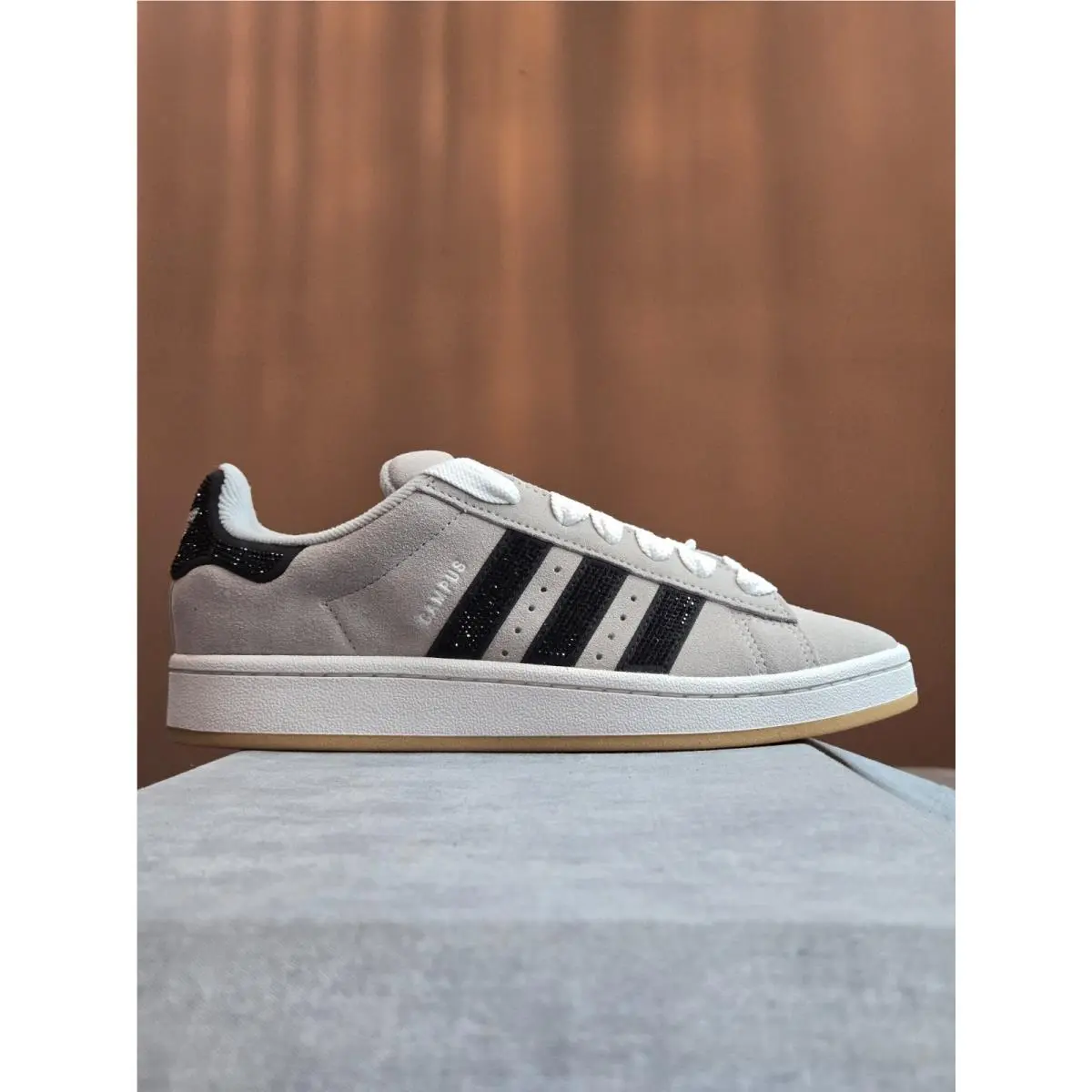 Adidas Originals Campus 00s Rhinestone Sneakers Size 7.5W 6.5Y IH6830 Black Grey
