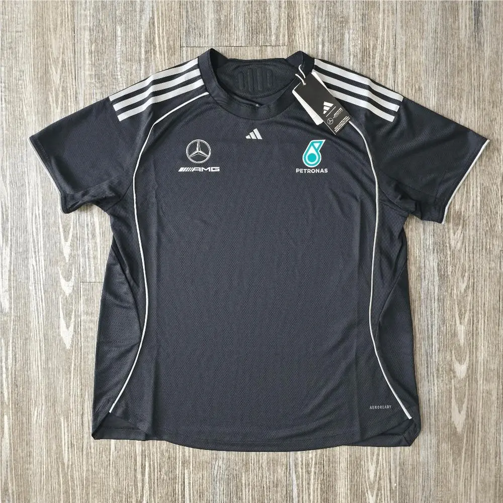 Adidas Mercedes Amg Petronas Mechanics Tee F1 Racing Black Silver Jersey Women`s XL