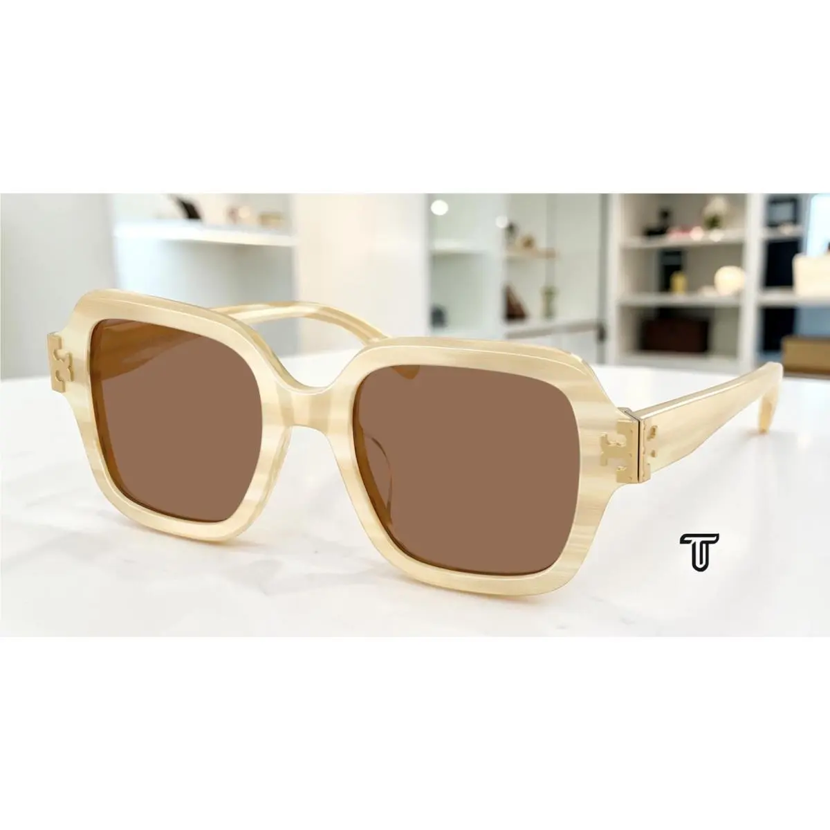 Tory Burch TY7231U 189073 Ivory Horn Brown 51 mm Women`s Sunglasses