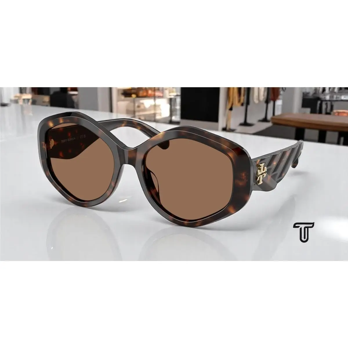 Tory Burch TY7217U 196473 Dark Tortoise Brown 55 mm Women`s Sunglasses