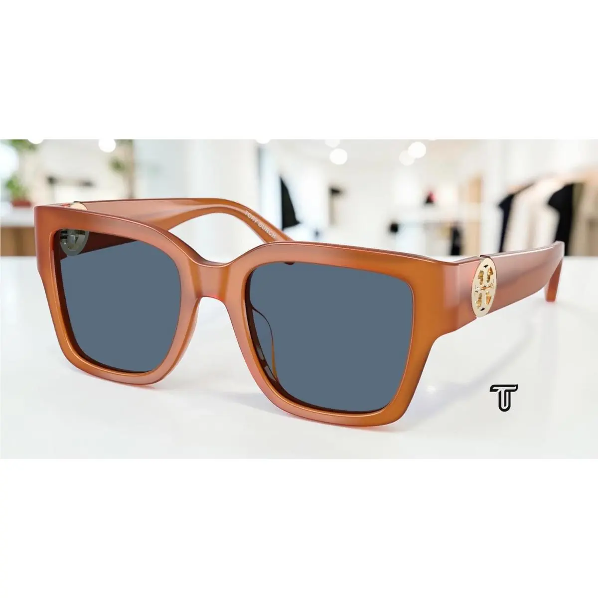 Tory Burch TY7228U 206980 Amber Brown Blue 52 mm Women`s Sunglasses