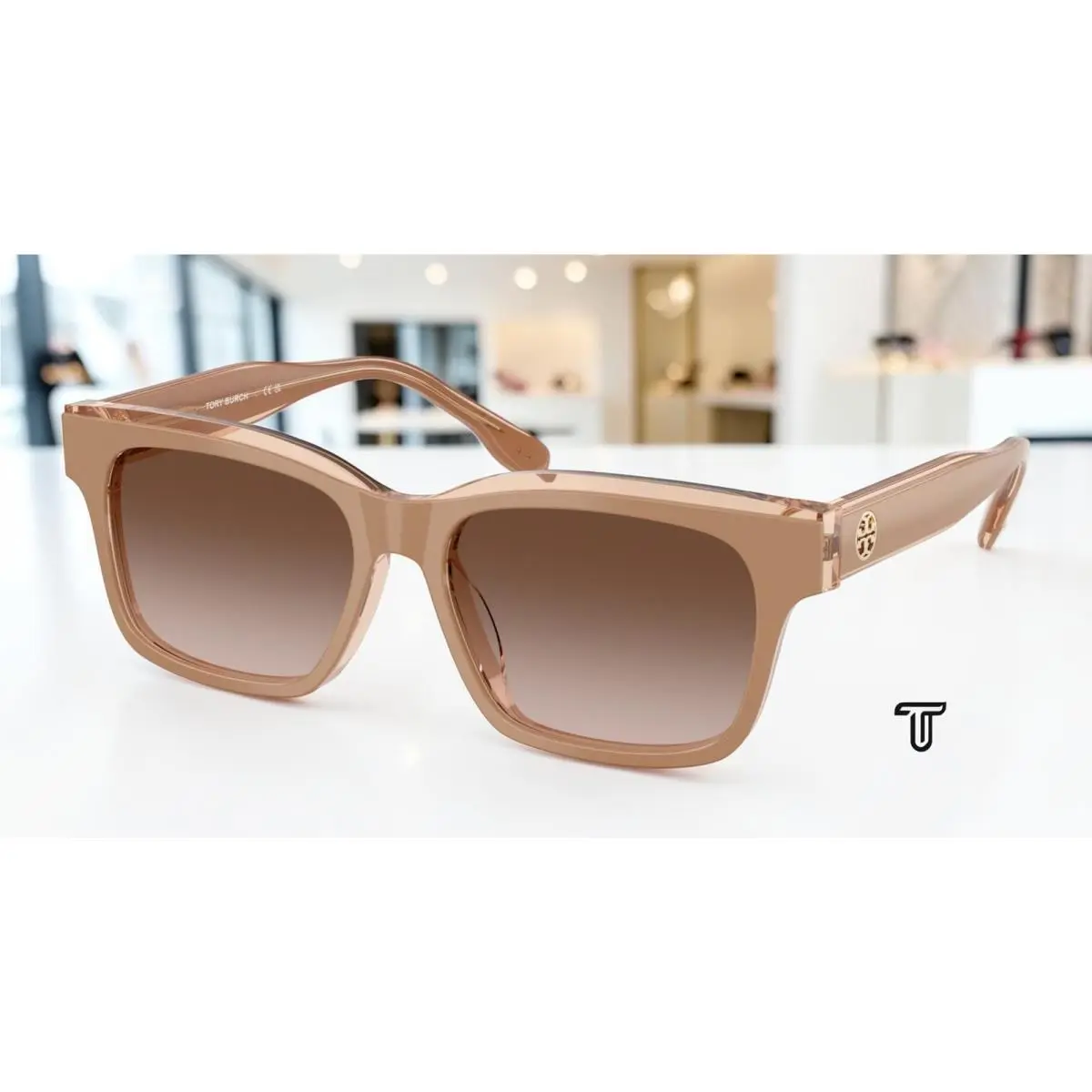 Tory Burch TY7227D 205913 Brown Crystal Brown Gradient 55 mm Women`s Sunglasses