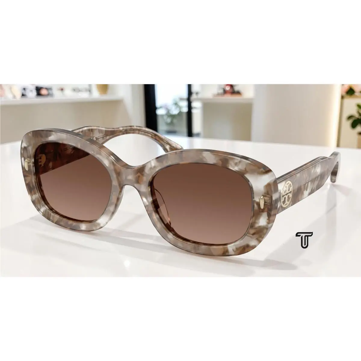 Tory Burch TY7226U 2026T5 Trans Brown Tortoise Brown Polar 52mm Women Sunglasses