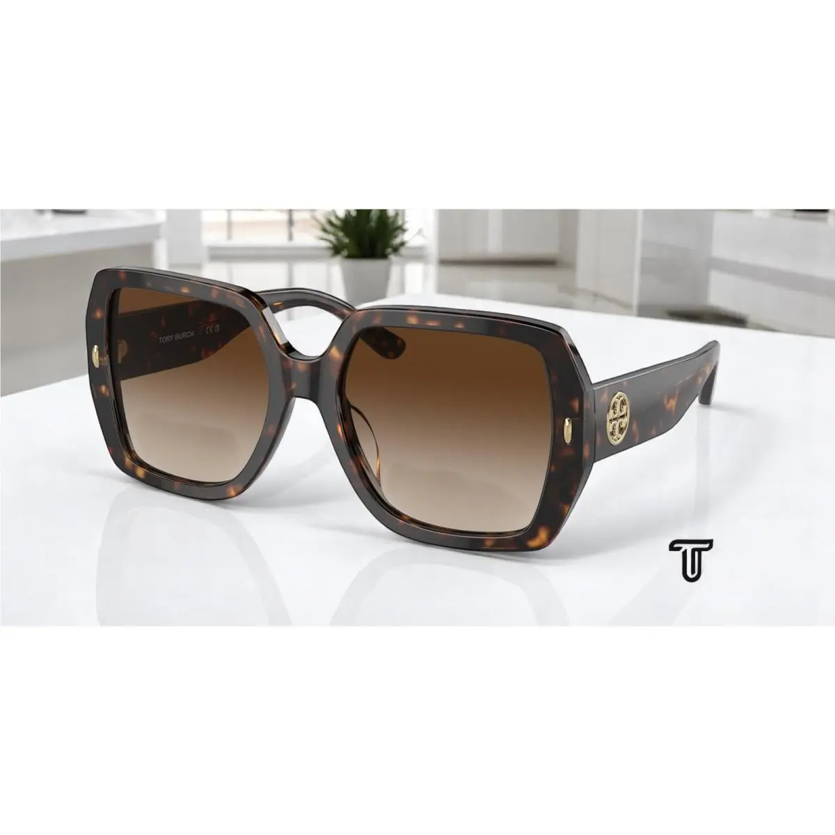 Tory Burch TY7191U 172813 Dark Tortoise Brown Gradient 54 mm Women`s Sunglasses