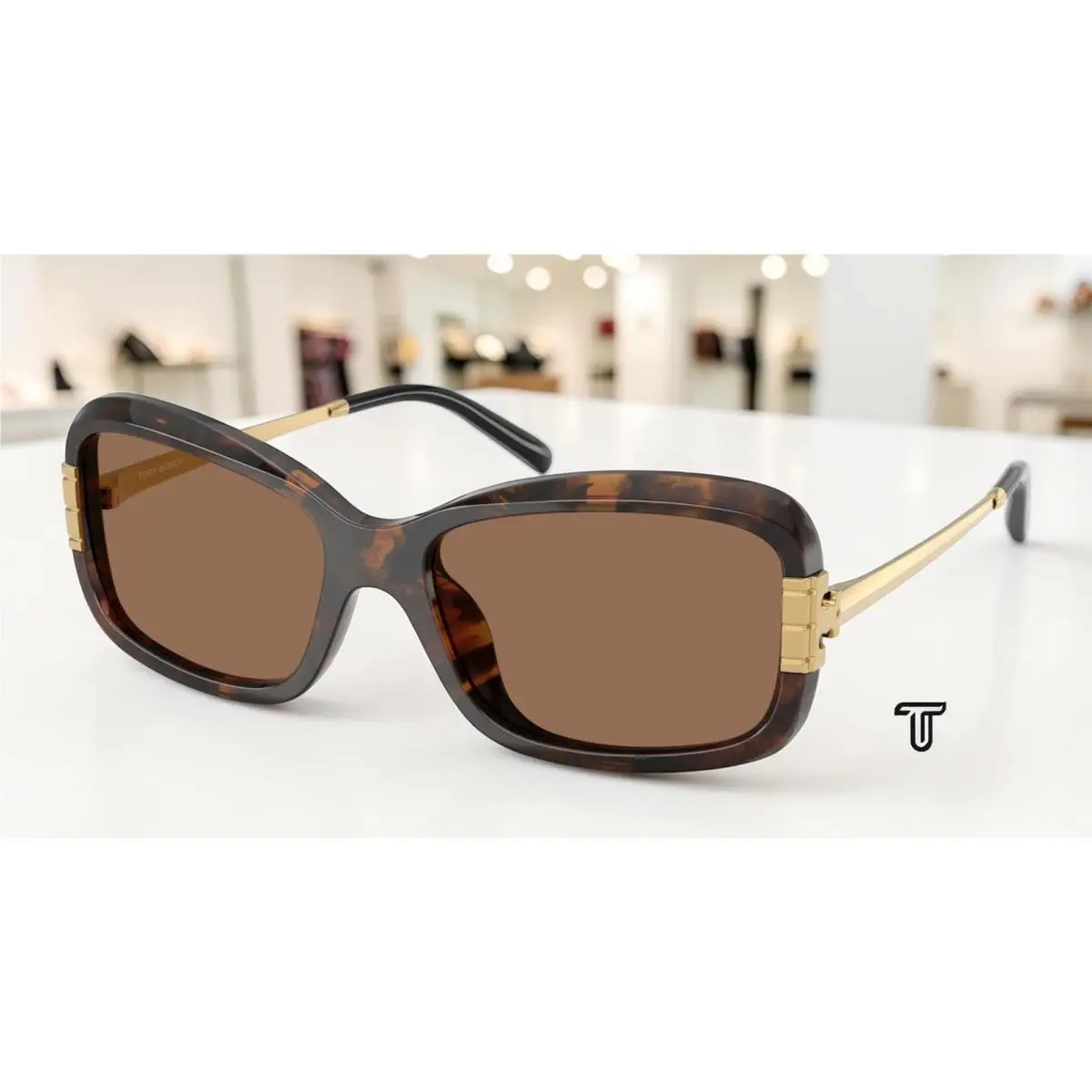 Tory Burch TY9077U 199273 Tortoise Dark Brown 56 mm Women`s Sunglasses
