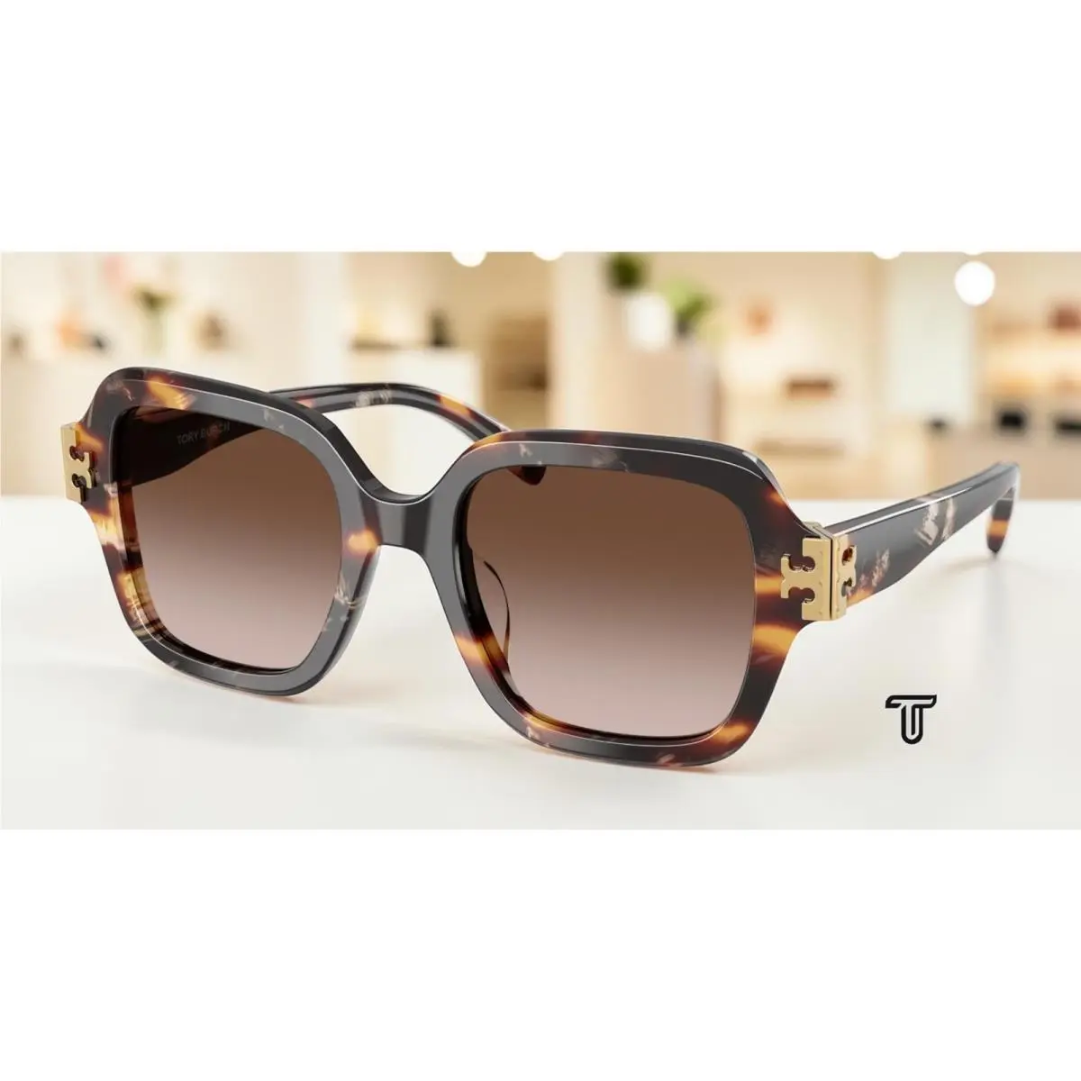Tory Burch TY7231U 207213 Dark Tortoise Brown Gradient 51 mm Women`s Sunglasses
