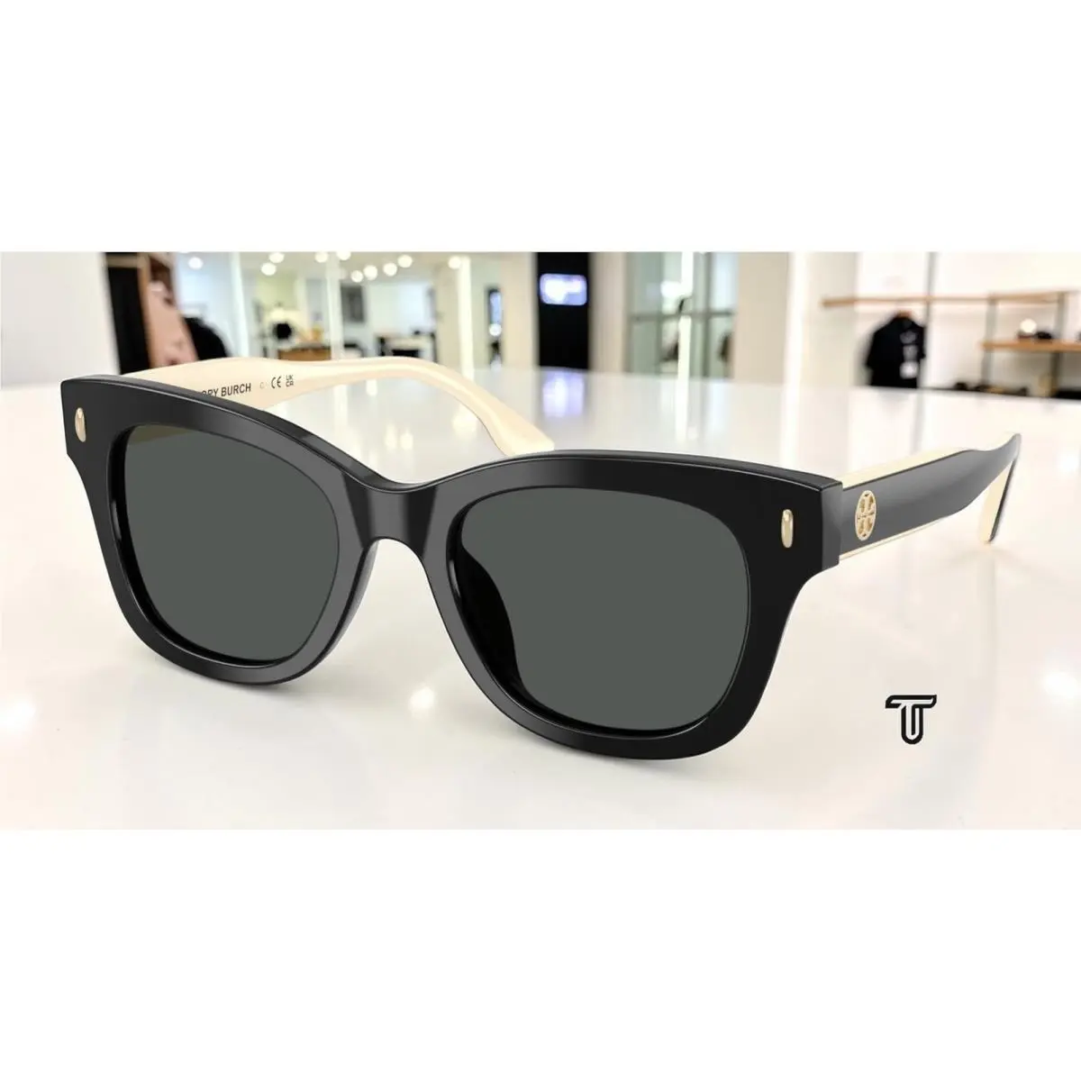 Tory Burch TY7225U 198887 Black Dark Grey 51 mm Women`s Sunglasses