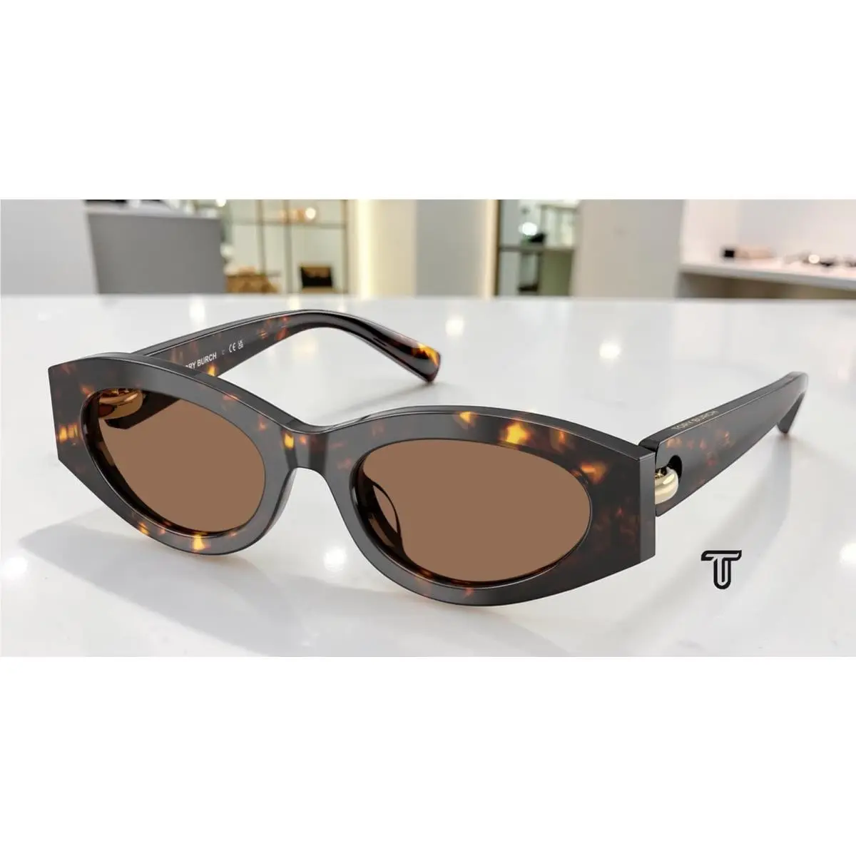 Tory Burch TY7222U 198173 Brown Tortoise Brown 52 mm Women`s Sunglasses