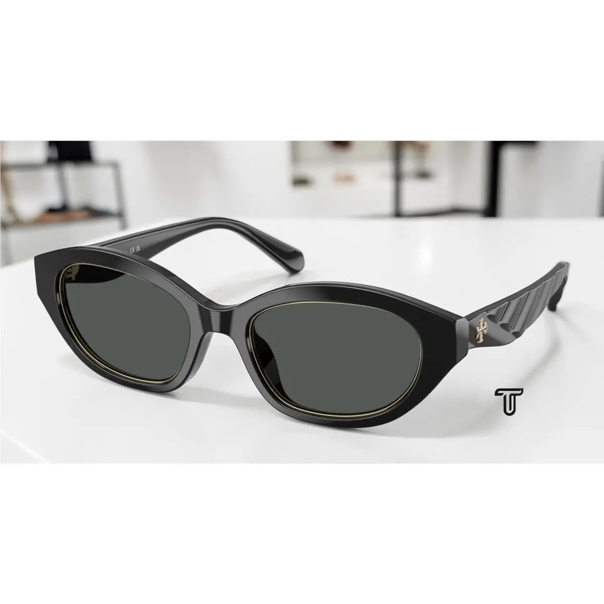 Tory Burch TY7232U 170987 Black Dark Grey 52 mm Women`s Sunglasses