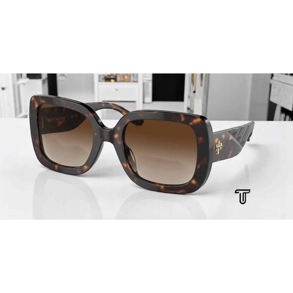 Tory Burch TY7179U 172813 Dark Tortoise Brown Gradient 54 mm Women`s Sunglasses