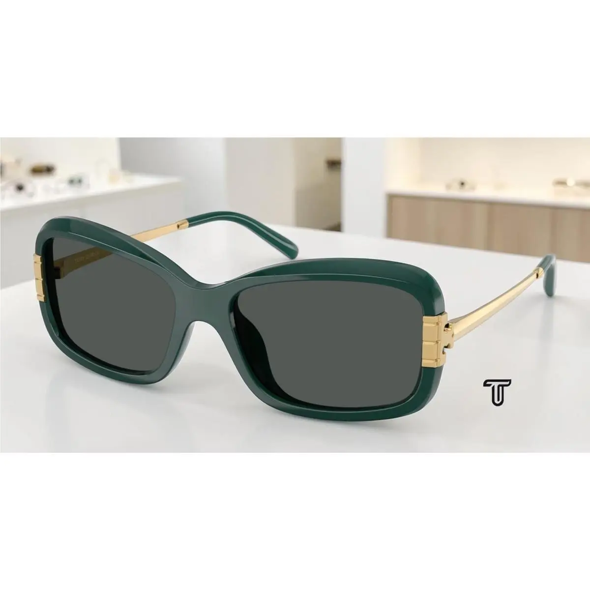 Tory Burch TY9077U 205387 Milky Jade Dark Grey 56 mm Women`s Sunglasses