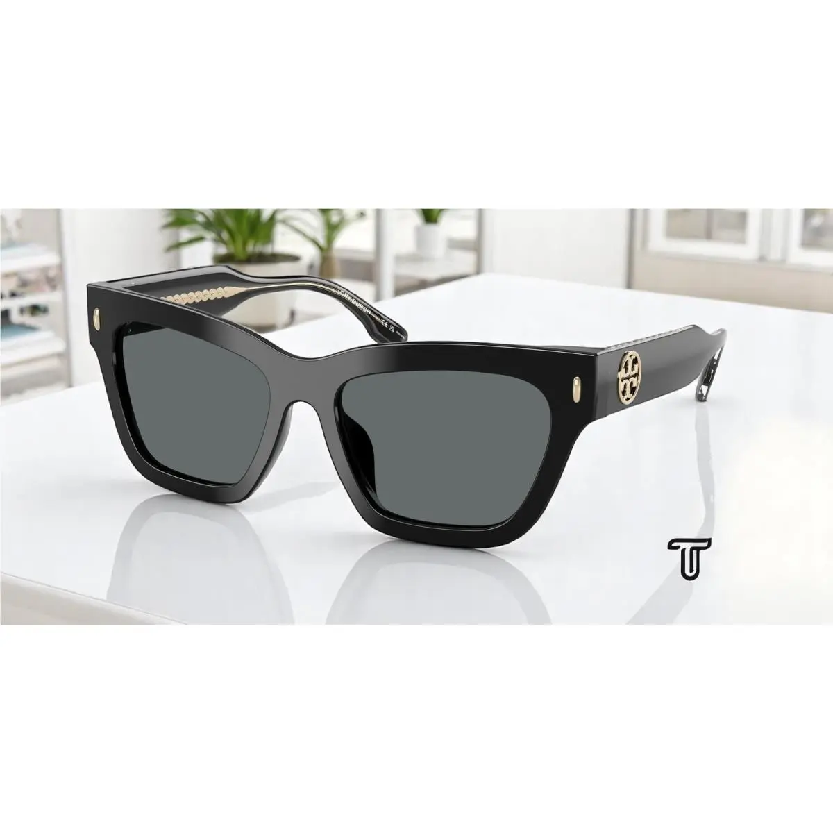 Tory Burch TY7208U 170987 Black Dark Grey Polar Polarized 54mm Womens Sunglasses