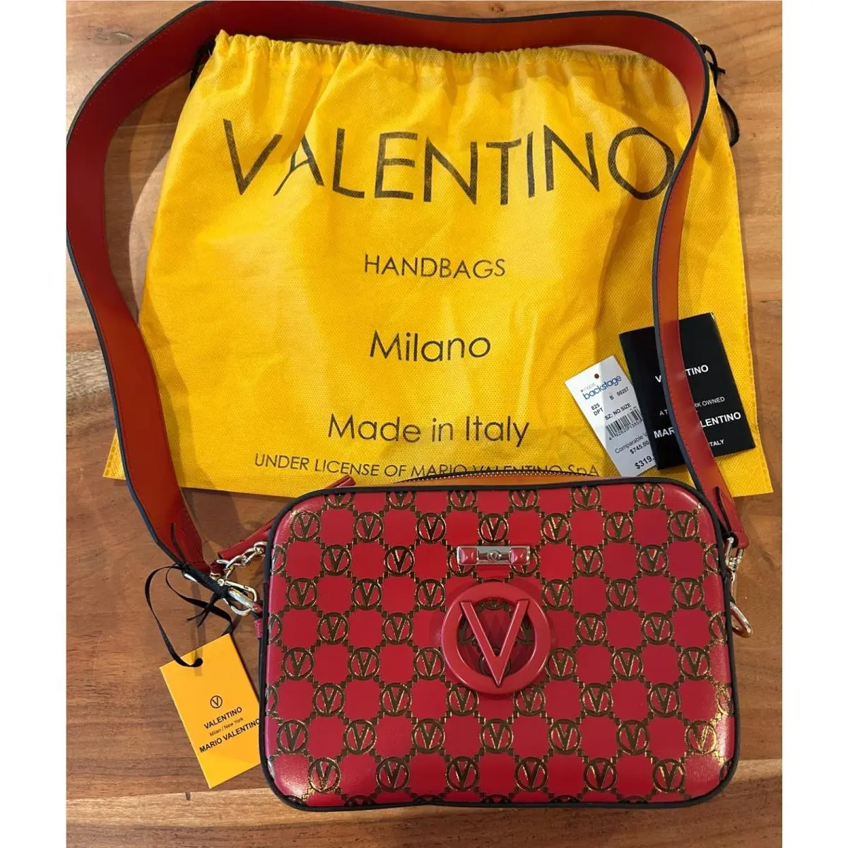 Valentino Babette Monogram Crossbody Bag Red/dark Magenta