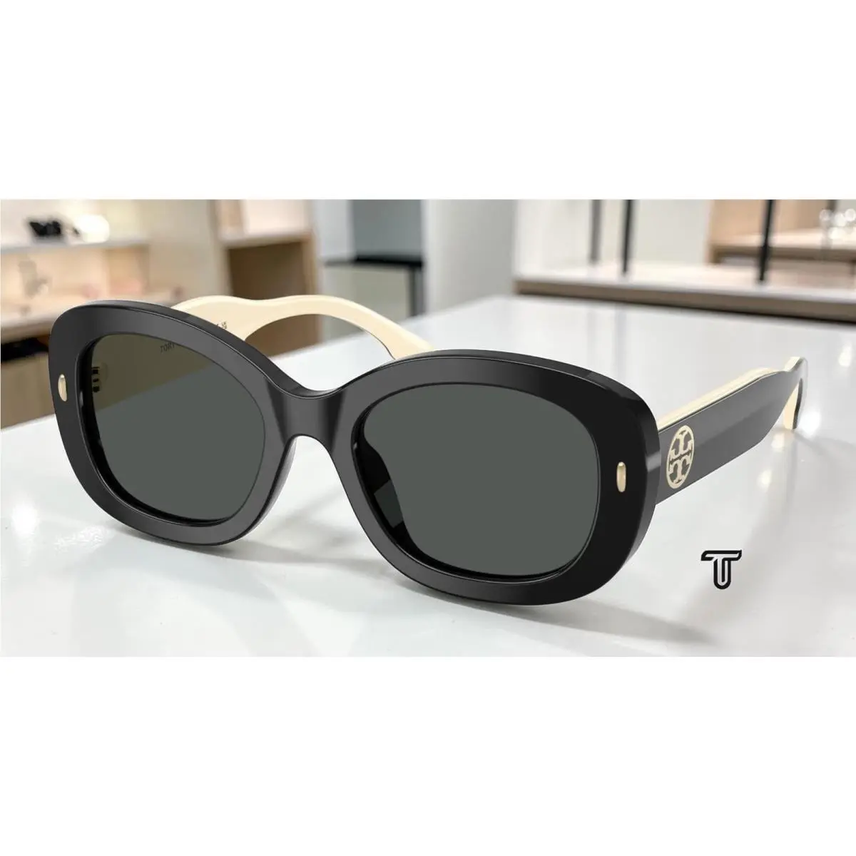 Tory Burch TY7226U 198887 Black Dark Grey 52 mm Women`s Sunglasses