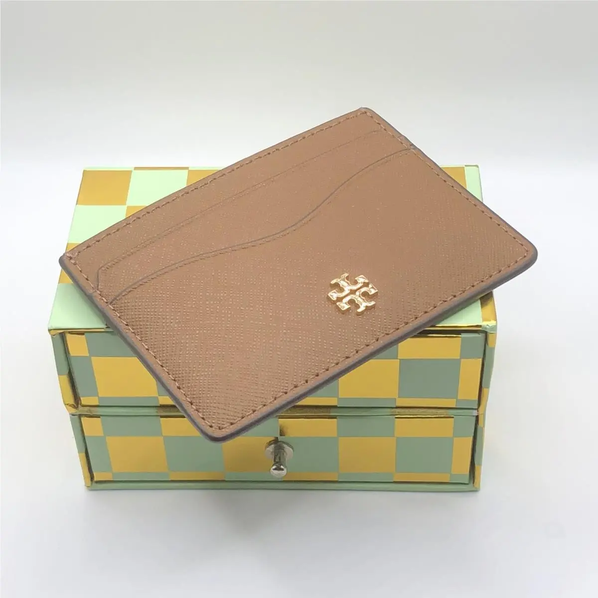 Tory Burch Emerson Slim Card Case Brown Moose