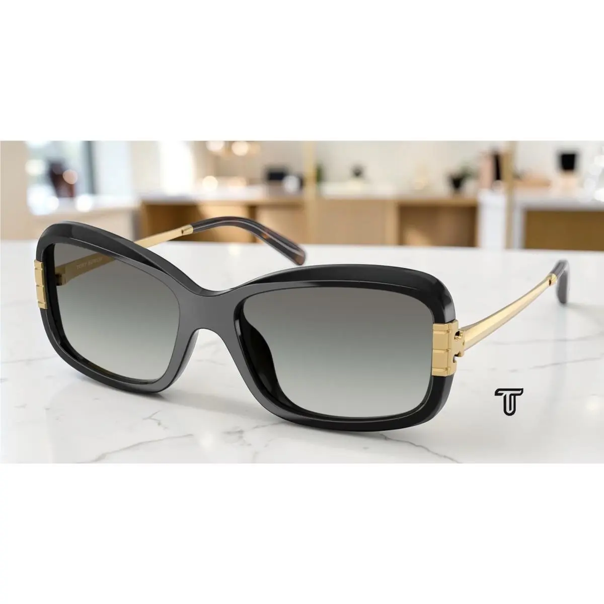 Tory Burch TY9077U 196411 Black Grey Gradient 56 mm Women`s Sunglasses