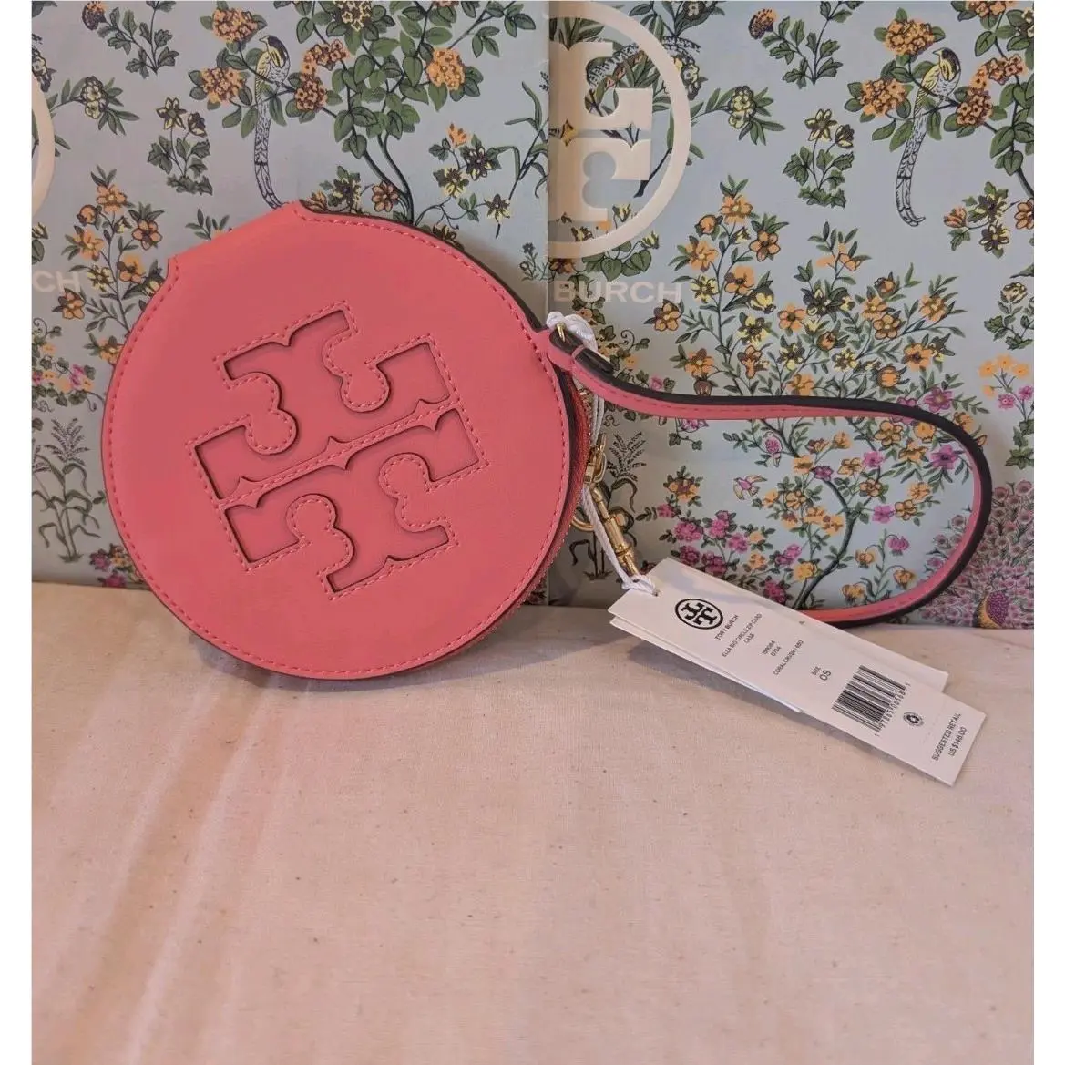 Tory Burch Ella Bio Circle Zip Card Case Wristlet