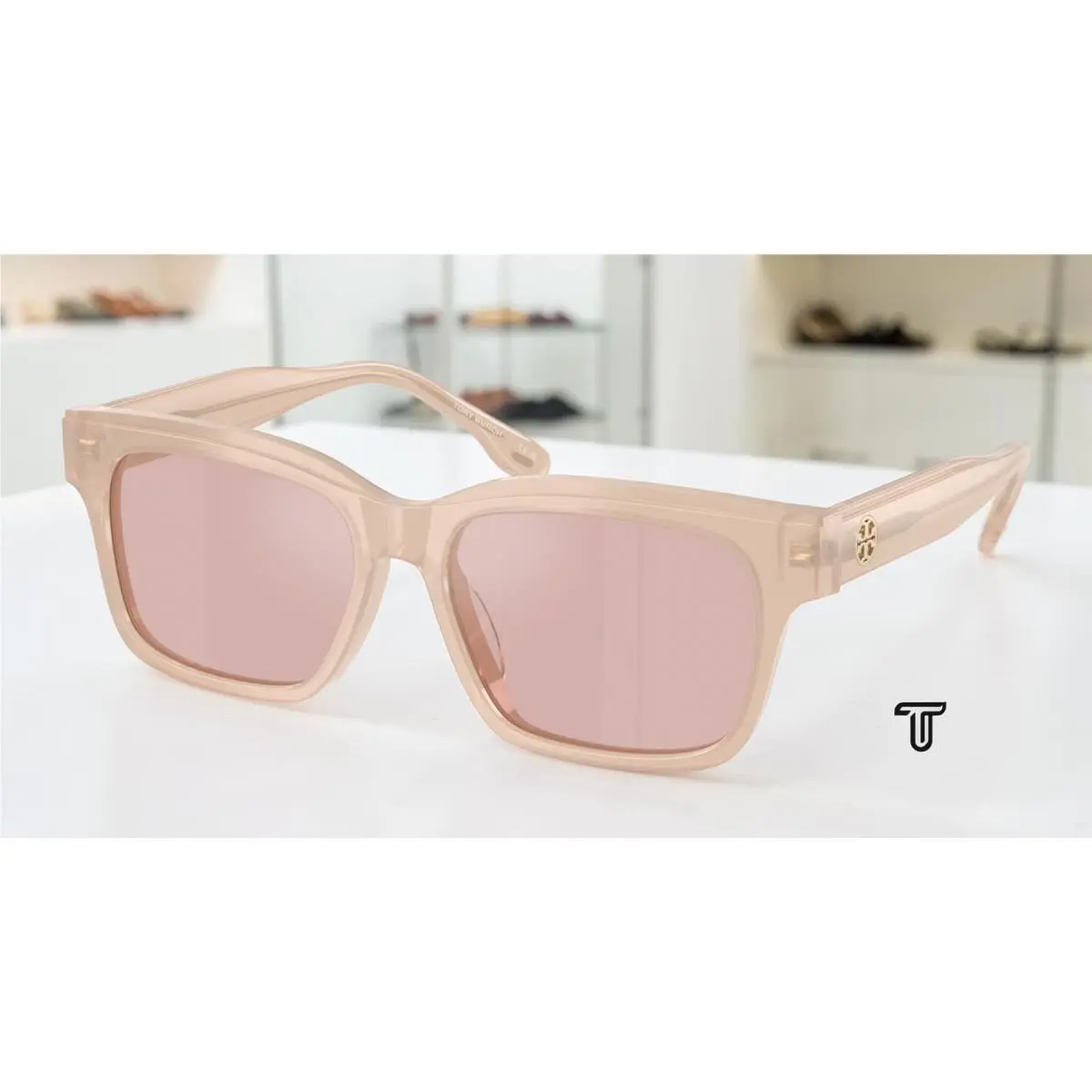 Tory Burch TY7227D 20581T Milky Pink Mirror Gold 55 mm Women`s Sunglasses