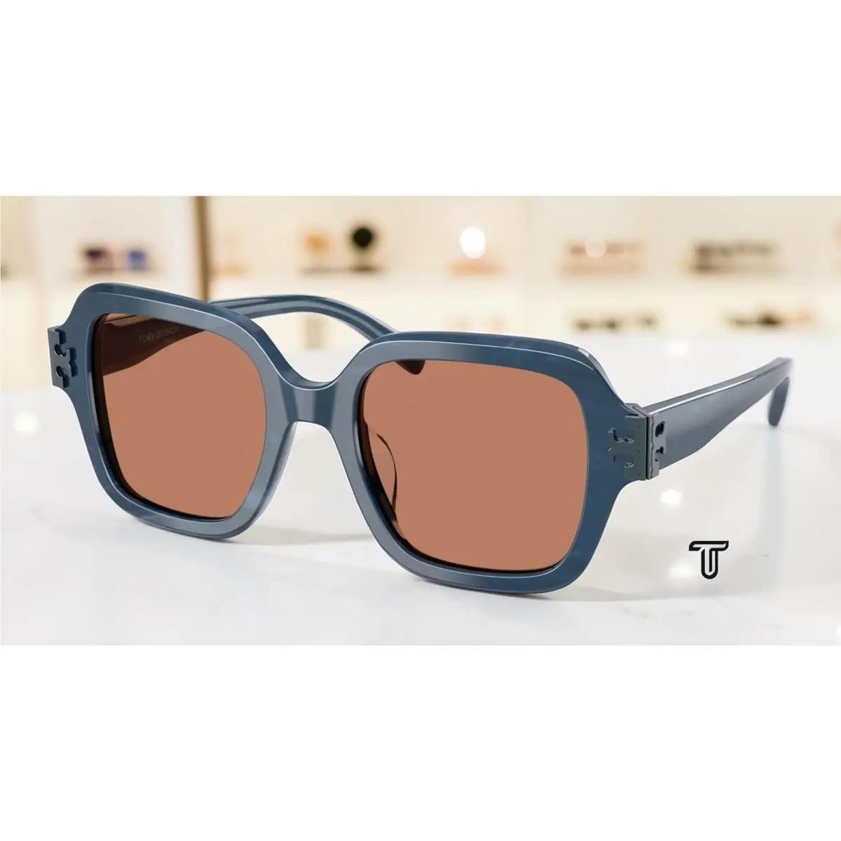 Tory Burch TY7231U 207373 Navy Marble Brown 51 mm Women`s Sunglasses