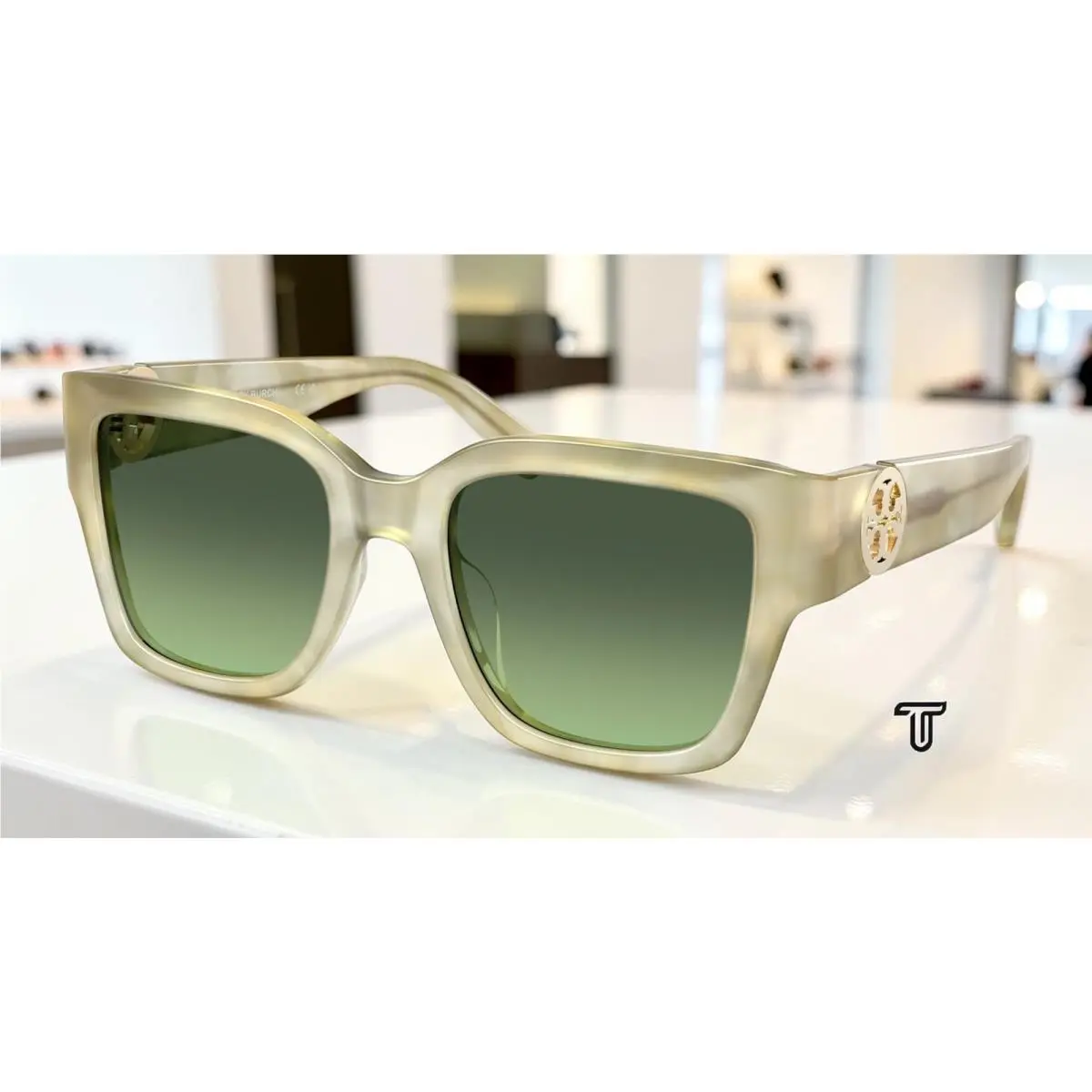 Tory Burch TY7228U 20702A Green Marble Green Gradient 52 mm Women`s Sunglasses