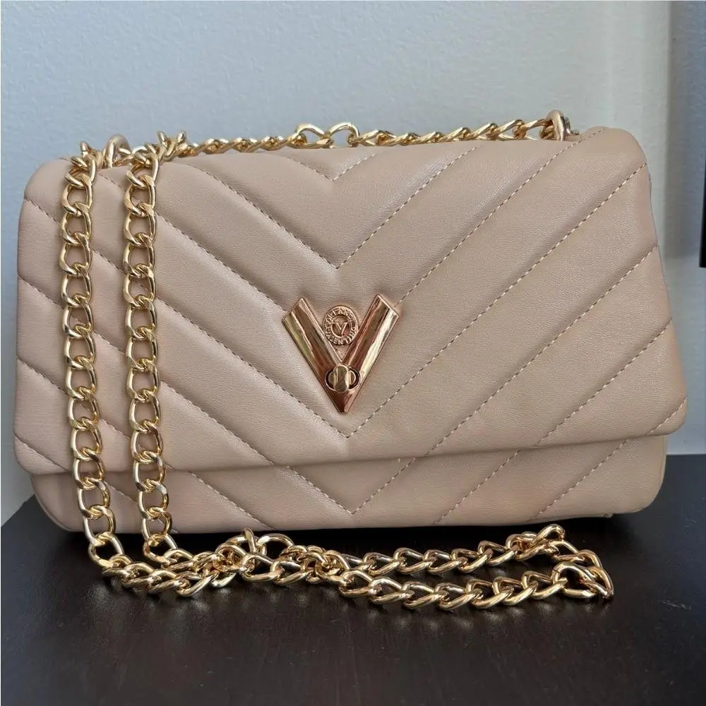 Valentino Orlandi Tan Quilted Crossbody V-2001