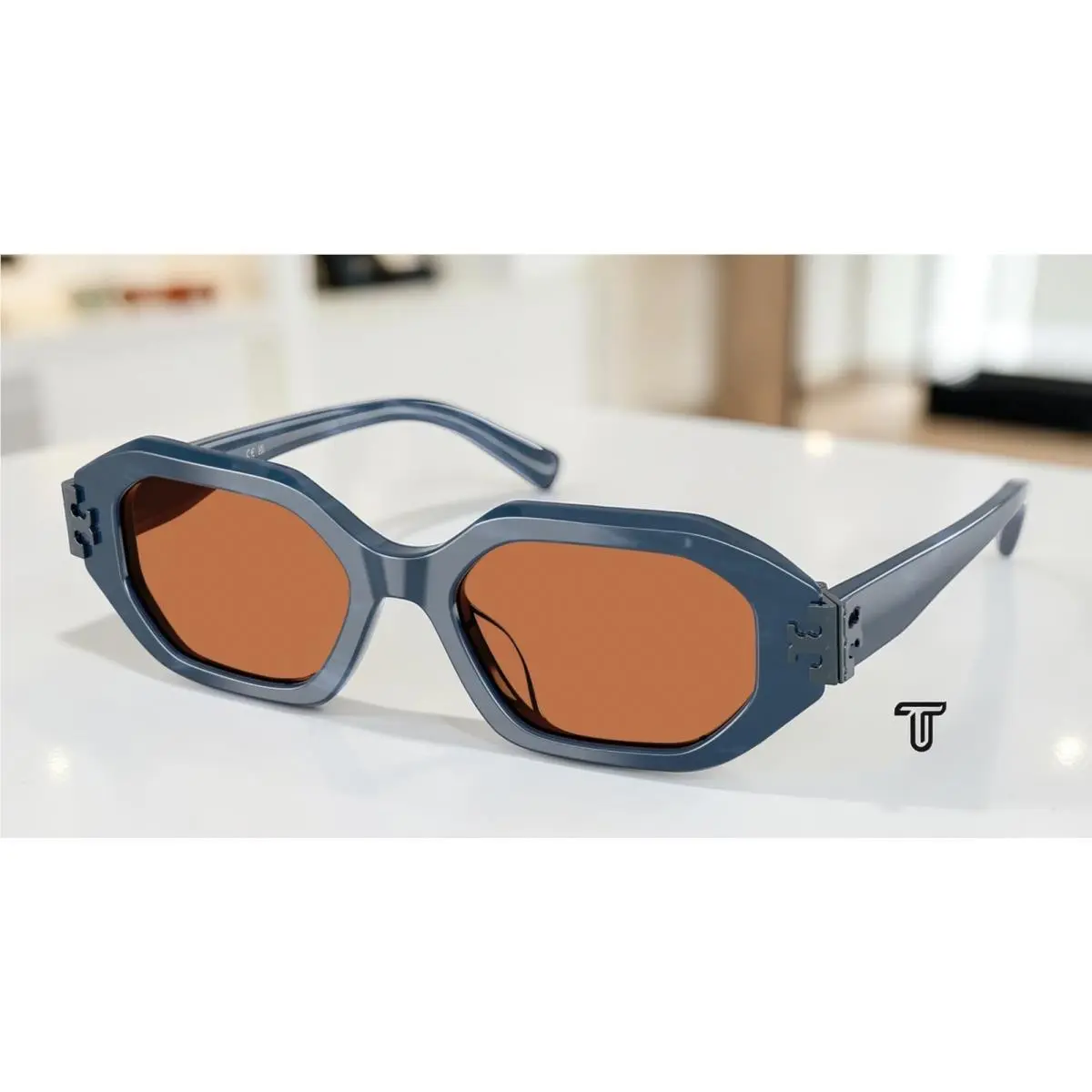 Tory Burch TY7234U 207373 Navy Marble Brown 51 mm Women`s Sunglasses