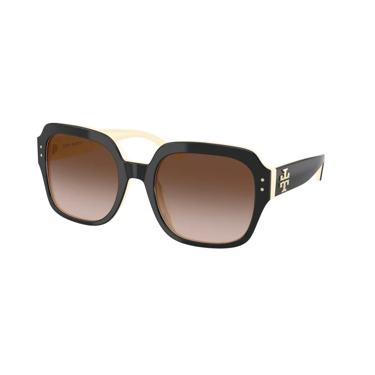 Tory Burch TY7143U 198813 Black Ivory Brown Gradient 56 mm Women`s Sunglasses