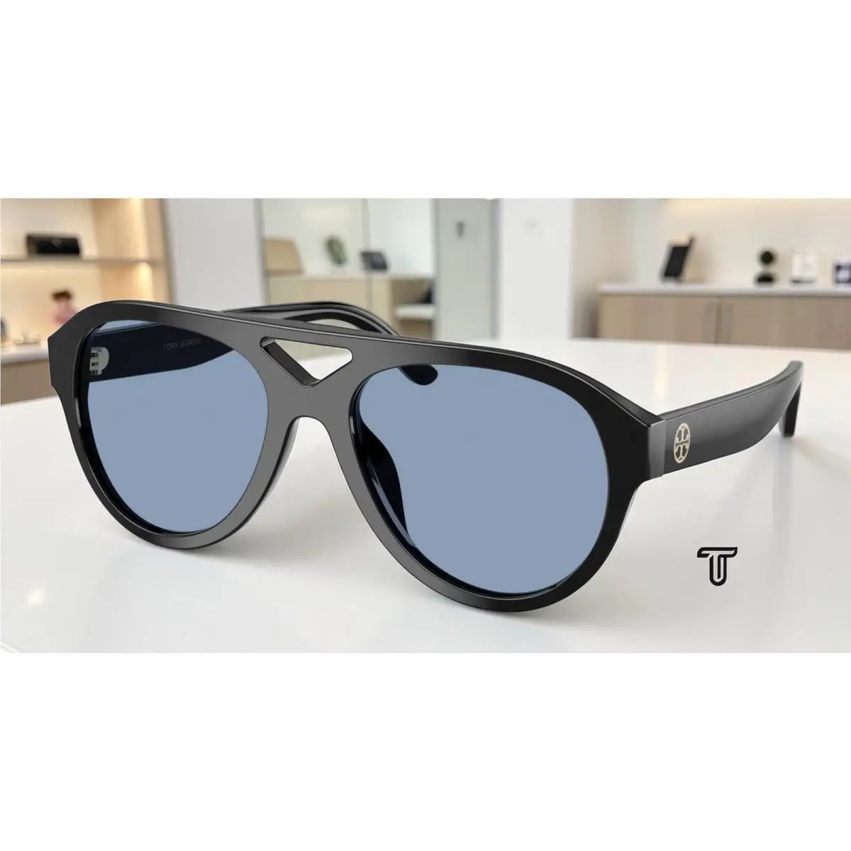 Tory Burch TY7233U 170972 Black Blue 55 mm Women`s Sunglasses