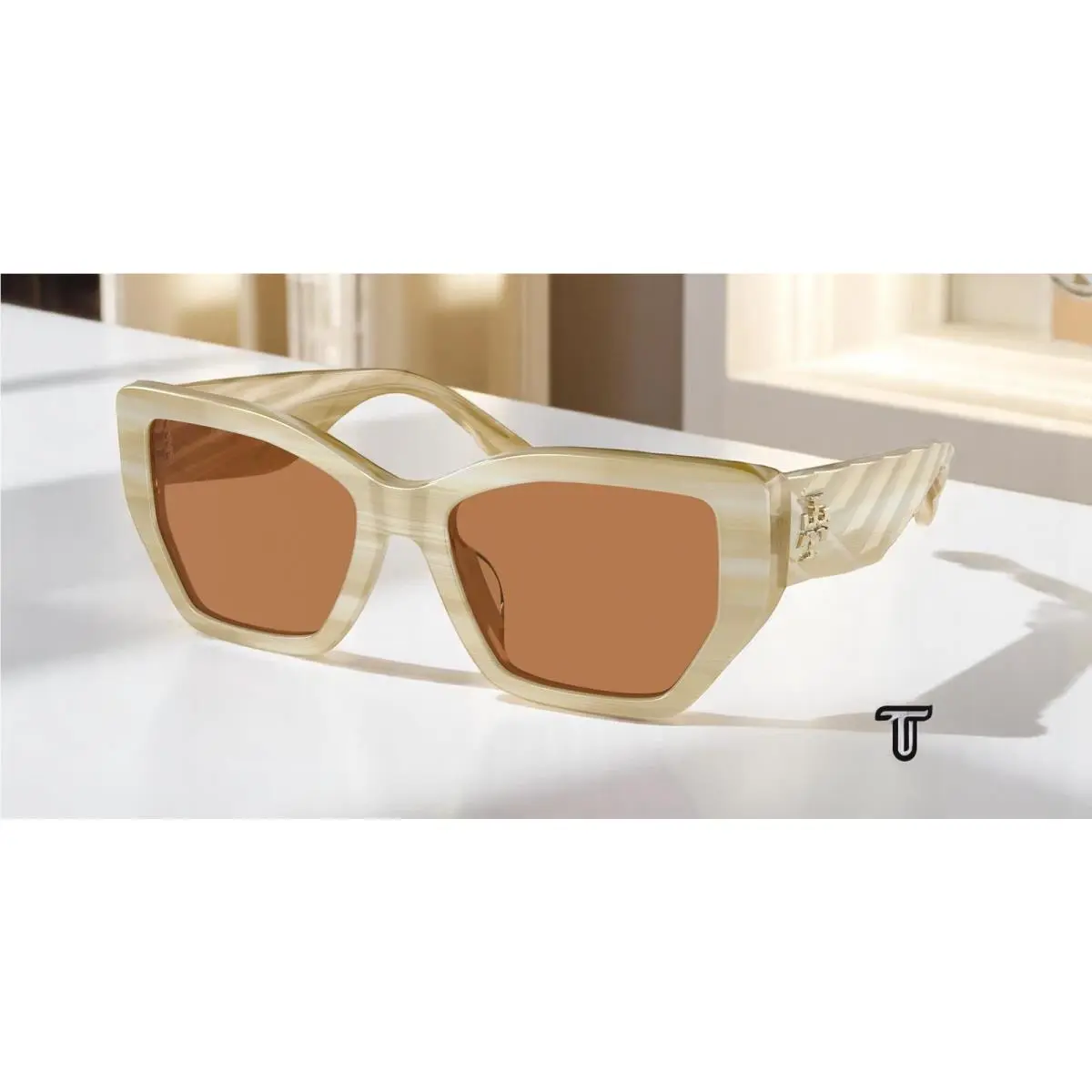 Tory Burch TY7187U 189073 Ivory Horn Brown 53 mm Women`s Sunglasses