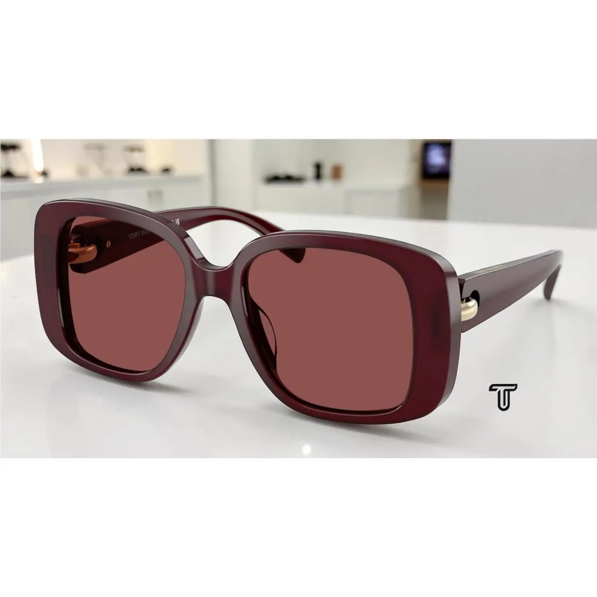 Tory Burch TY7223U 196075 Opal Burgundy Wine 53 mm Women`s Sunglasses