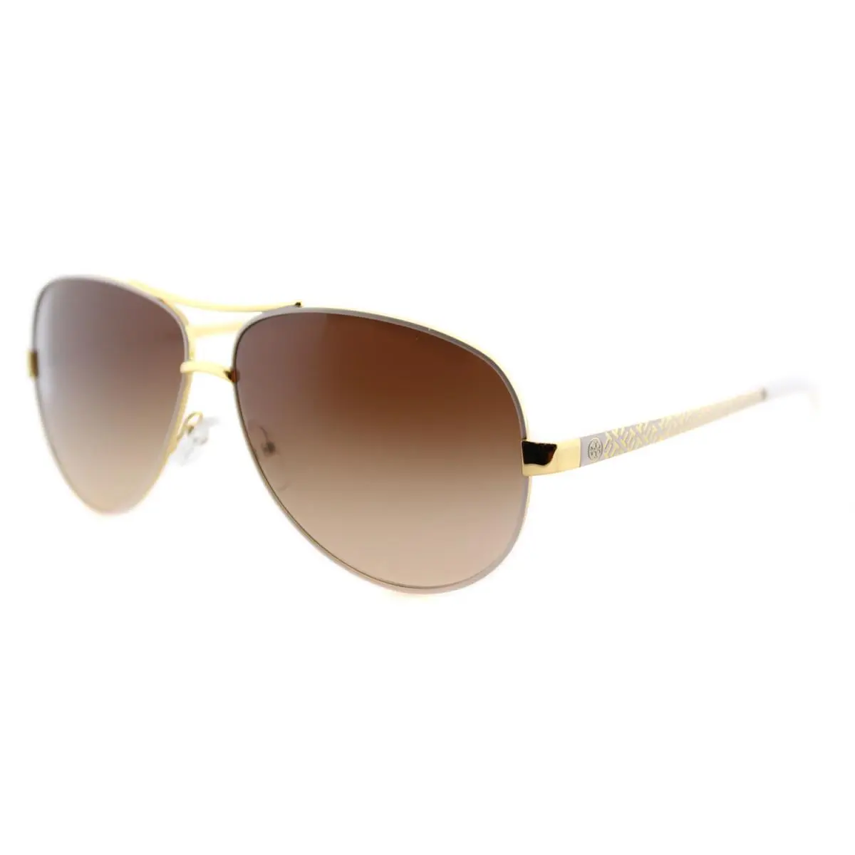 Tory Burch TY 6035 301913 Ivory Gold Sunglasses Brown Gradient Lens