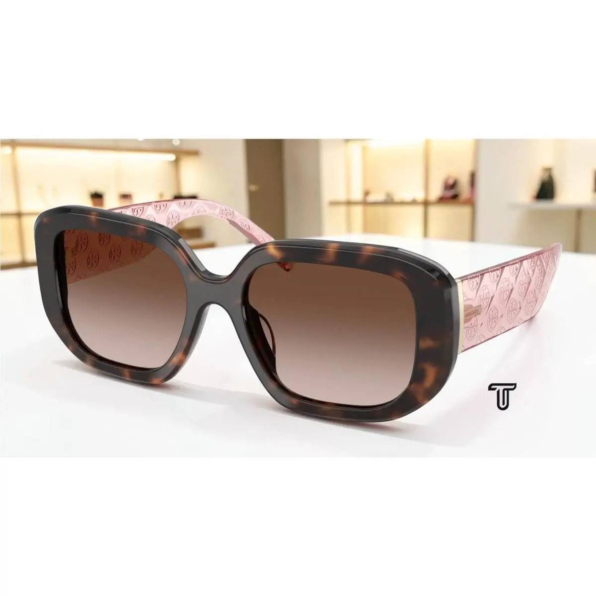 Tory Burch TY7218U 196413 Dark Tortoise Gradient Brown 54 mm Women`s Sunglasses