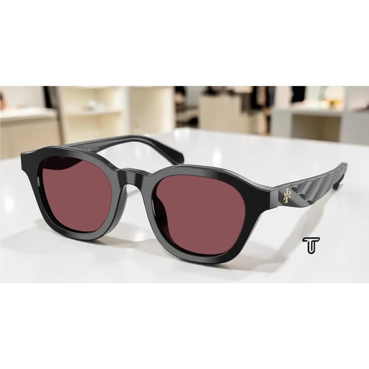 Tory Burch TY7235D 170975 Black Dark Violet Polarized 48 mm Women`s Sunglasses