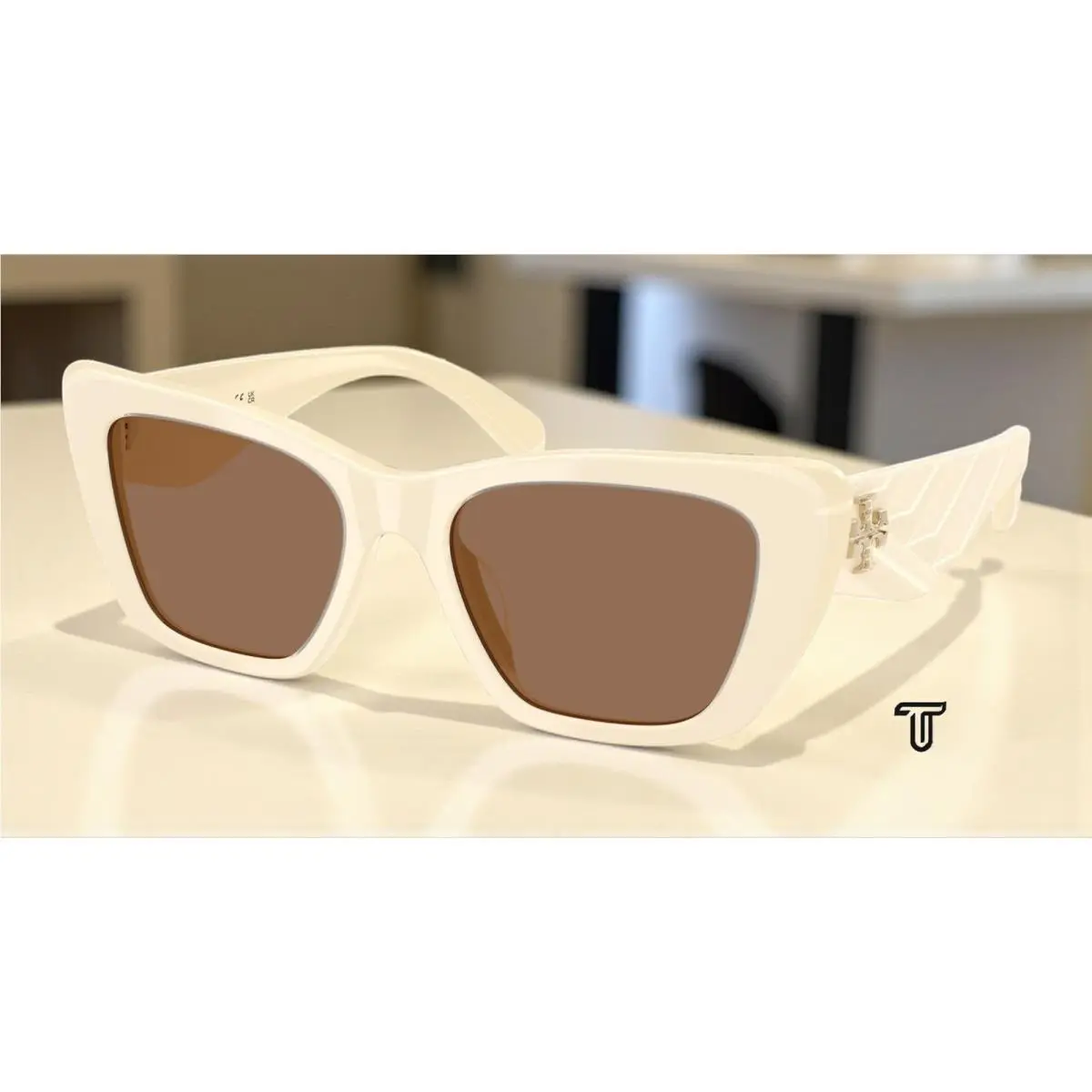 Tory Burch TY7216U 203173 Ivory Brown 52 mm Women`s Sunglasses