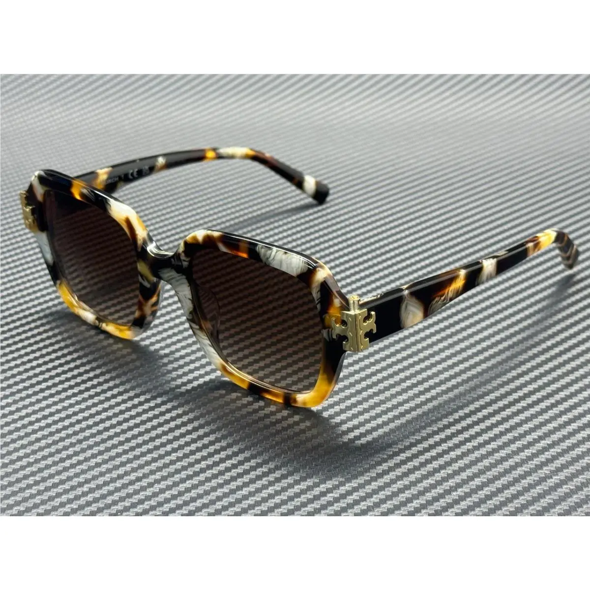 Tory Burch TY7231U 207213 Dark Wavy Tortoise Brown Gradient Women`s 51 mm Sungla