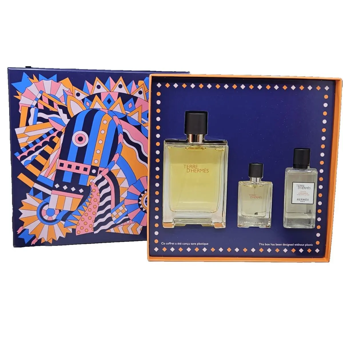 Terre D`hermes 3 Piece Gift Set 3.3 oz Edt 0.5 oz and After Shave Lotion