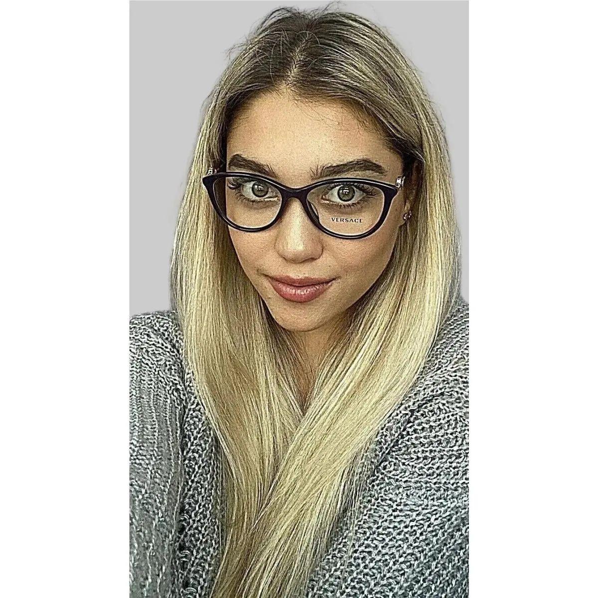 Versace Mod. 3175-A 5064 Purple 54mm Cat Eye Women`s Eyeglasses Italy 9