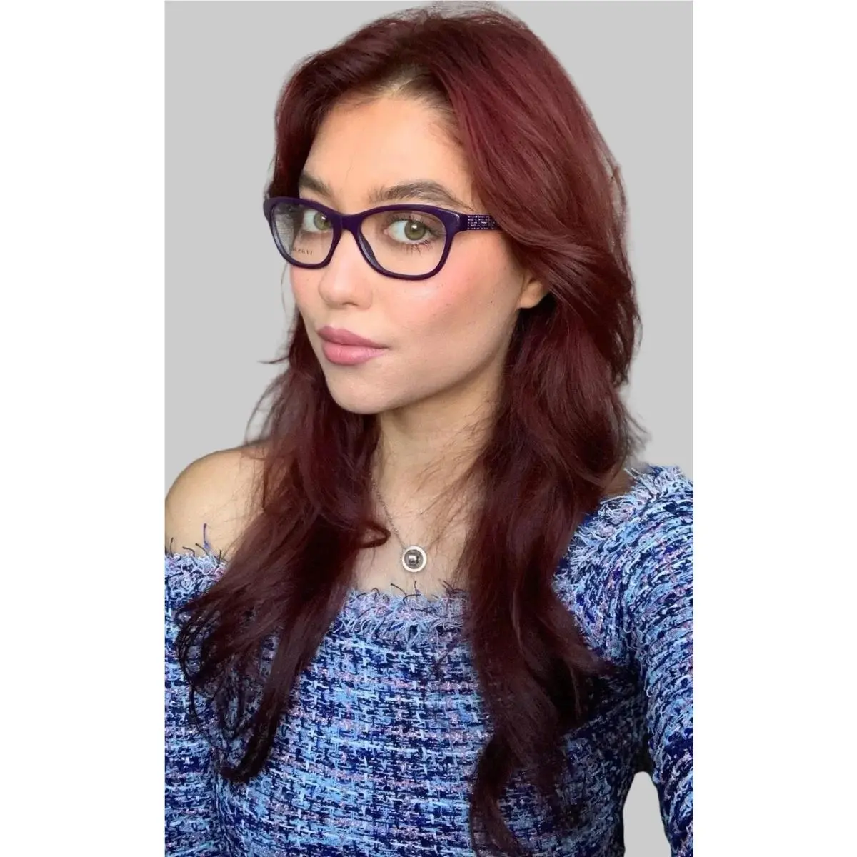Versace Women`s Eyeglasses Frame Mod. 1232B6450 Purple 52mm Cat Eye Italy