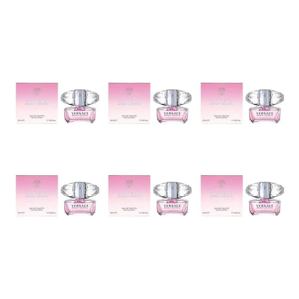 6-Pack Versace Bright Crystal Perfume For Women 1.7 oz Eau De Toilette Spray