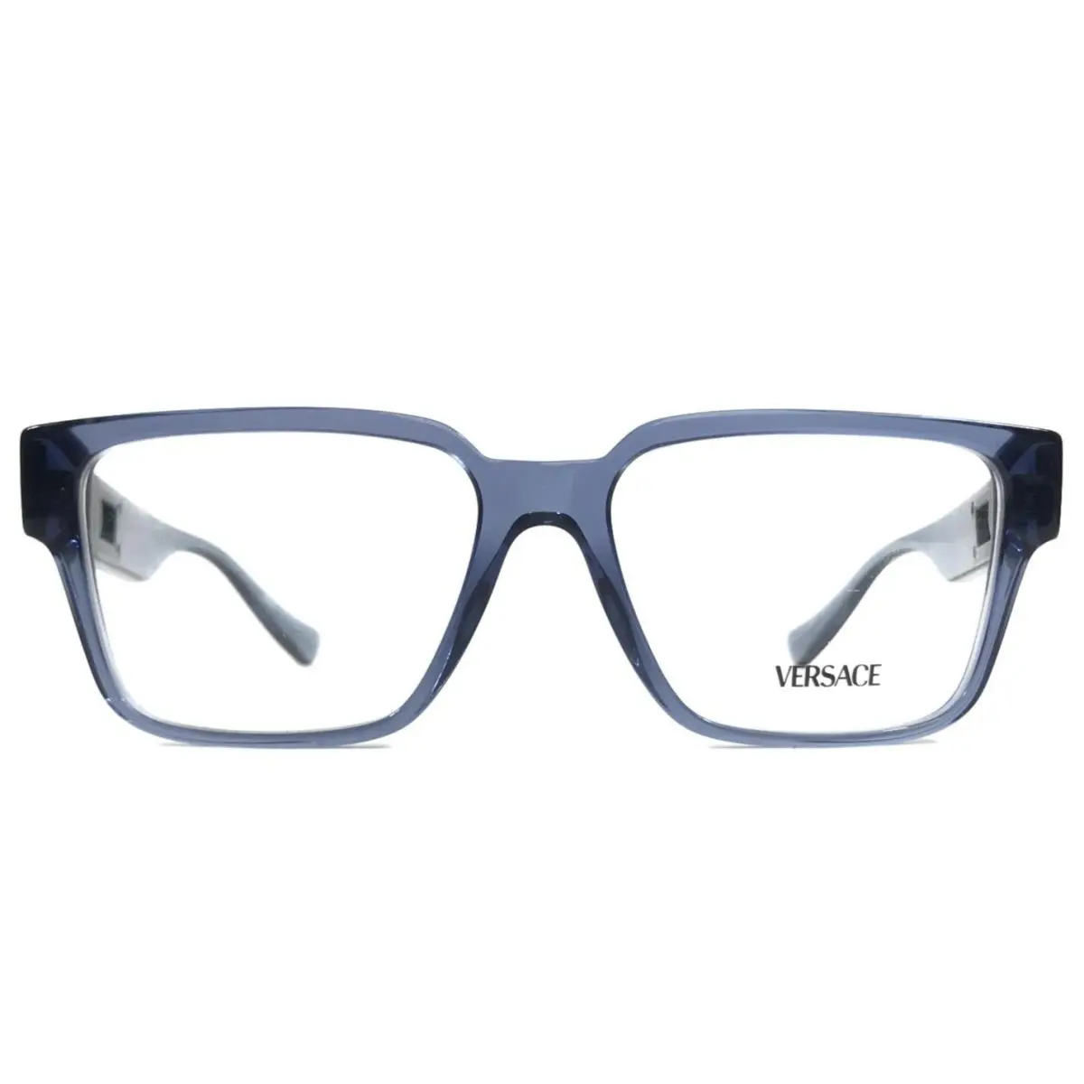 Versace Eyeglasses Frames MOD.3346 5292 Transparent Blue Rectangle 55-16-140