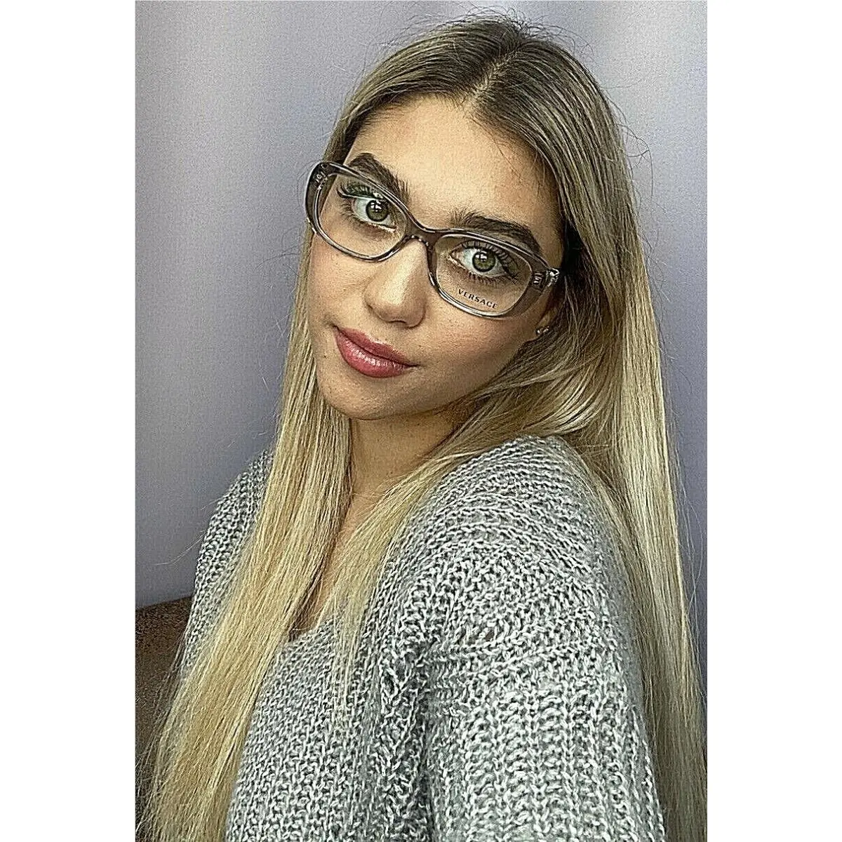 Versace Women`s Eyeglasses Frame Italy Mod. 3432-B Clear Gray 53mm 8