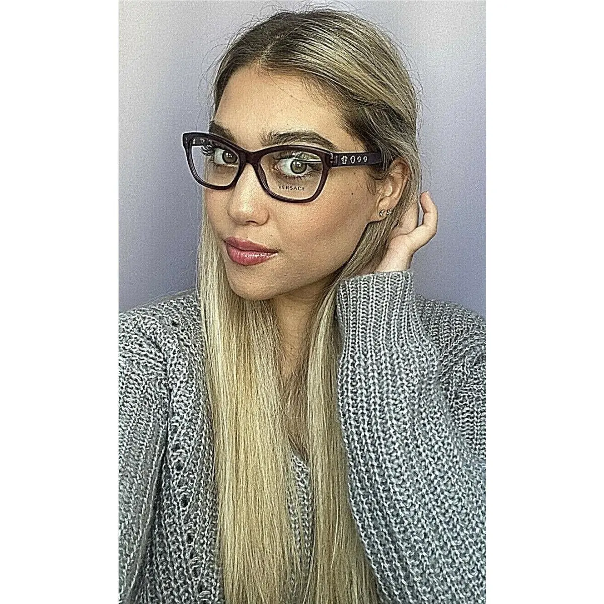 Versace Mod. 2532 Violet 52mm Cat Eye Women`s Eyeglasses Frame 4 7 9