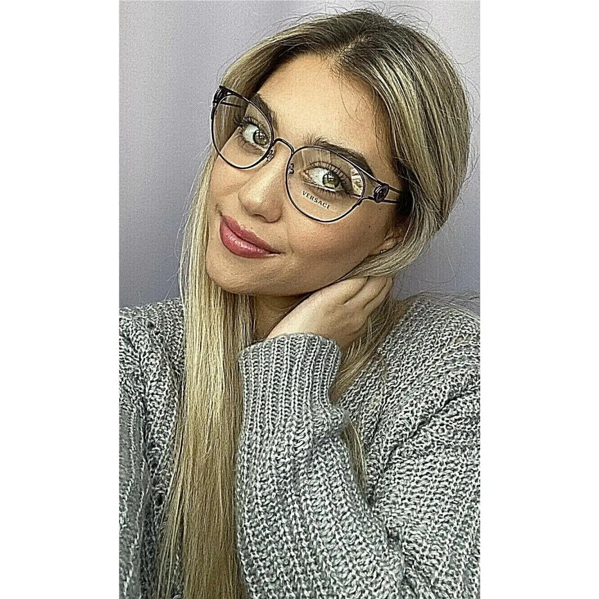 Versace Women`s Eyeglasses Frame Mod. 5012 Purple 54mm Cats Eye Round Italy