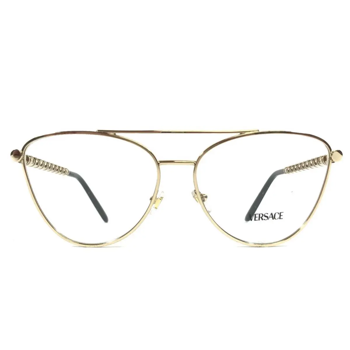 Versace Eyeglasses Frames MOD.1296 1002 Shiny Gold Cat Eye Full Rim 57-15-140