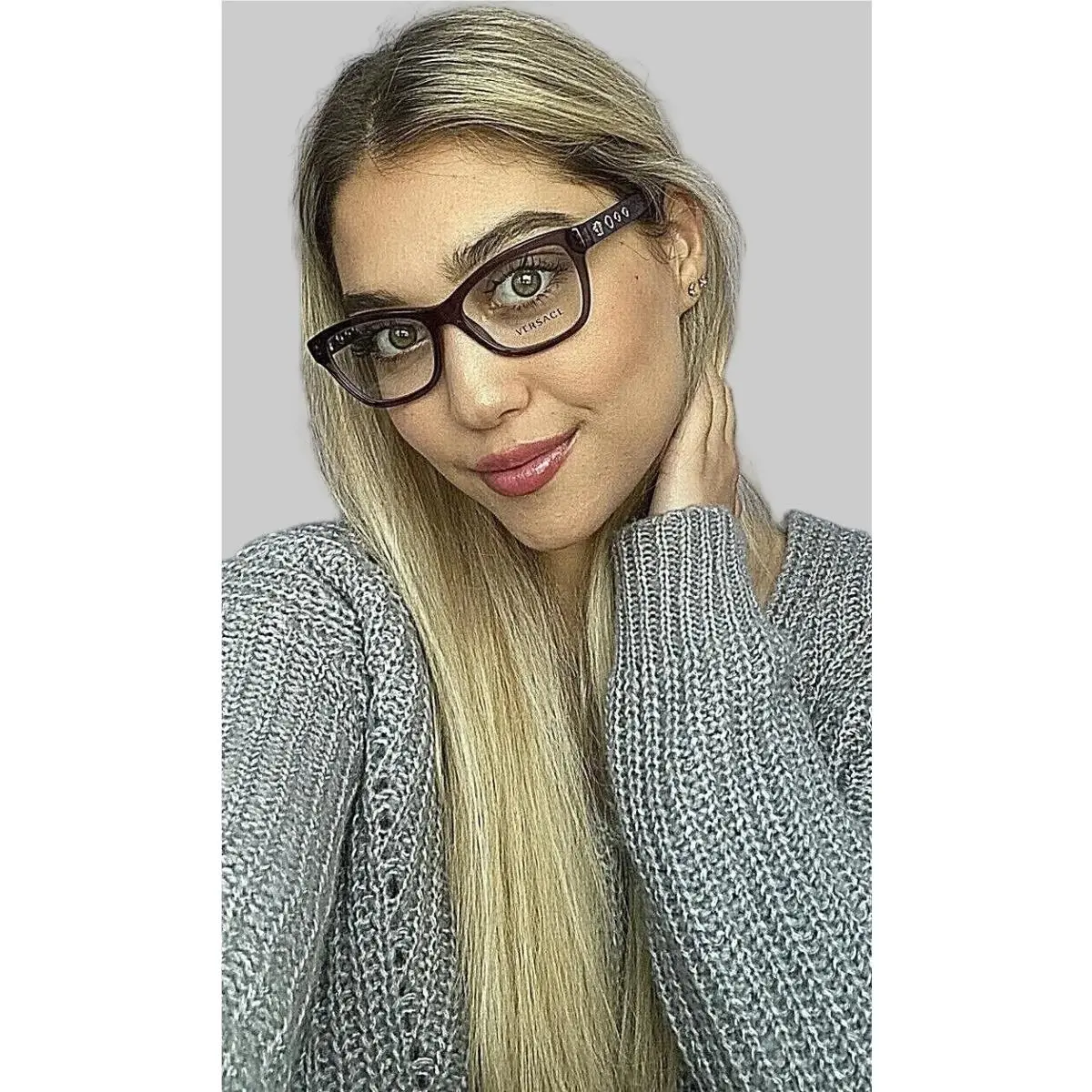 Versace Mod. 2532 Clear Purple 52mm Cats Eye Women`s Eyeglasses Frame 4 7 9