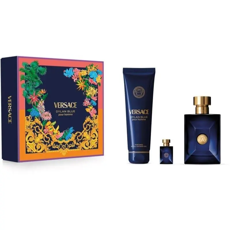 Versace Dylan Blue Pour Homme Eau De Toilette Mini Shower Gel 3 Pc Set For Men