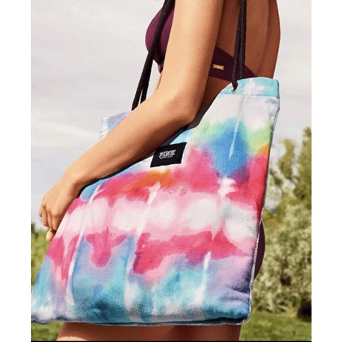 Pink Victoria`s Secret Packable Towel Beach Convertible Tote Bag