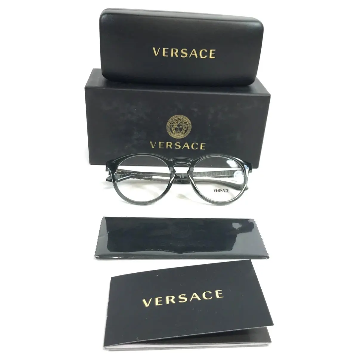 Versace Eyeglasses Frames MOD.3355-U 5453 Transparent Gray Full Rim 51-20-140